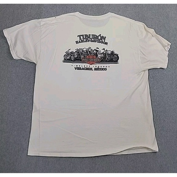 Harley davidson Other - Harley Davidson Hanes Shirt Mens 2XL White Veracruz Mexico Biker Motorcycle READ